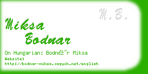 miksa bodnar business card